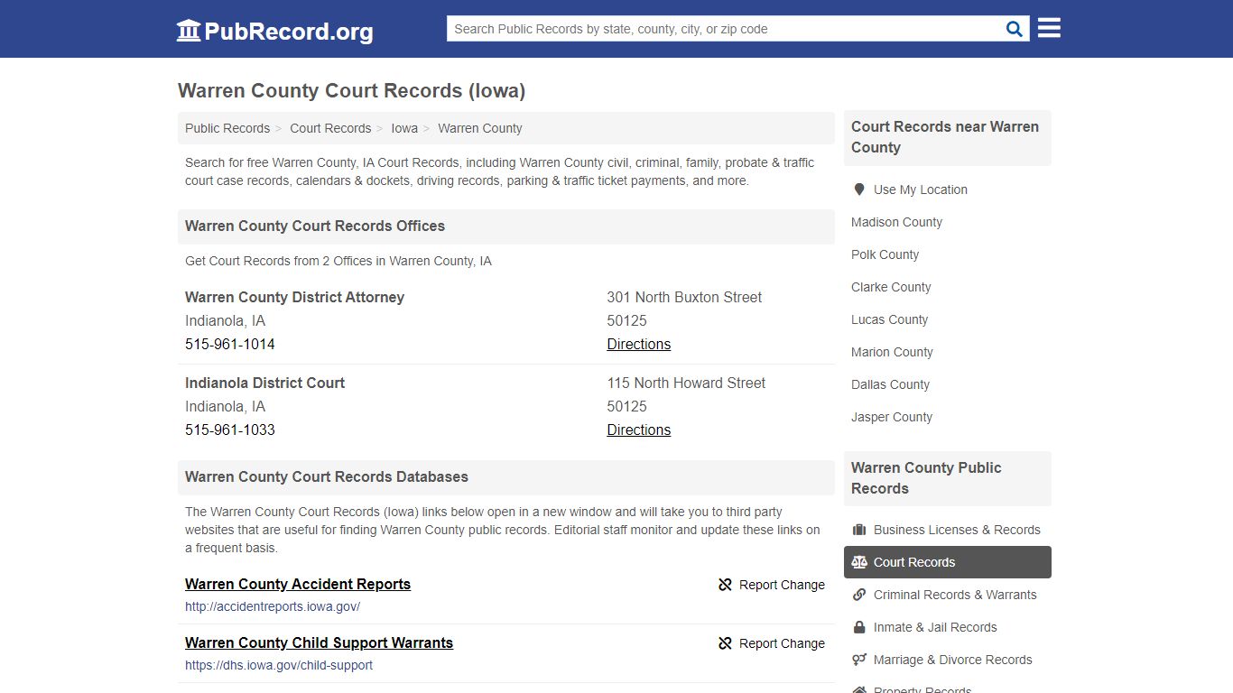 Free Warren County Court Records (Iowa Court Records)